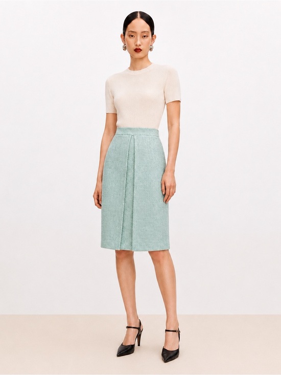 CHANEL Dresses & Skirts - Chanel Vintage 1999 Cruise Aqua Seafoam Pencil Skirt FR44 US12 Silk Lined